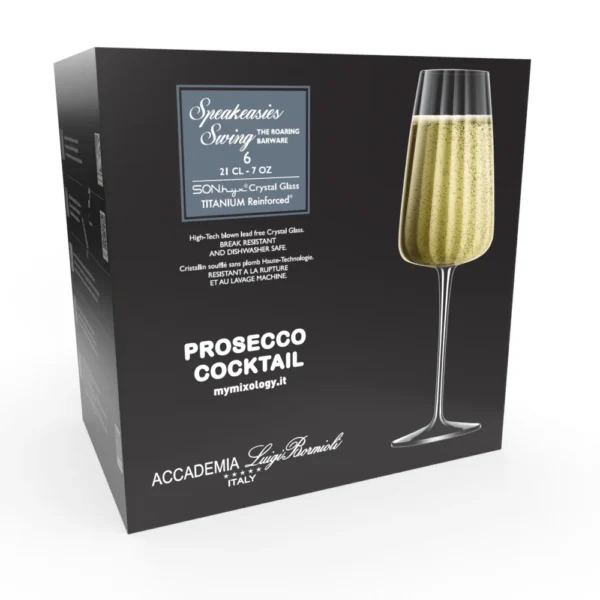 Italiaans Premium Fluit Glas | Speakeasies Swing | 21 cl | Set van 6
