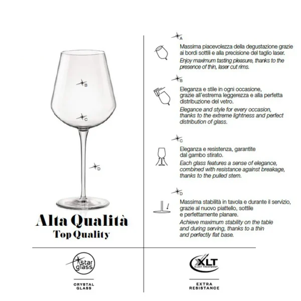 Wijnglas medium | Uno Inalto | 47 cl | Set van 6
