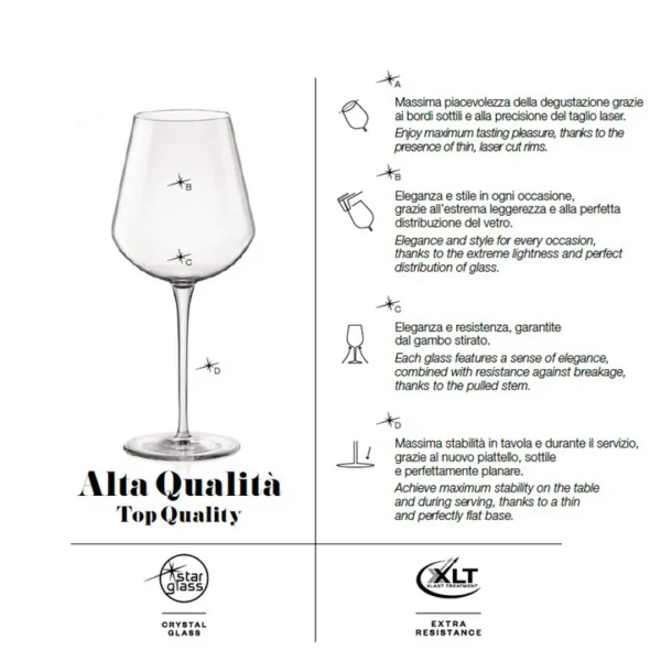 Wijnglas small | Uno Inalto | 38 cl | Set van 6